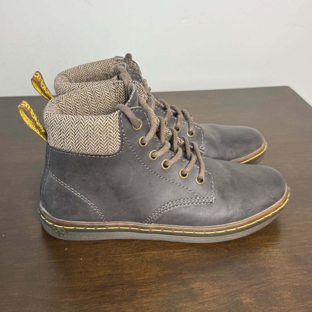 Dr Martens Maelly Leather Ankle Boots Womens 5 Brown Leather Herringbone